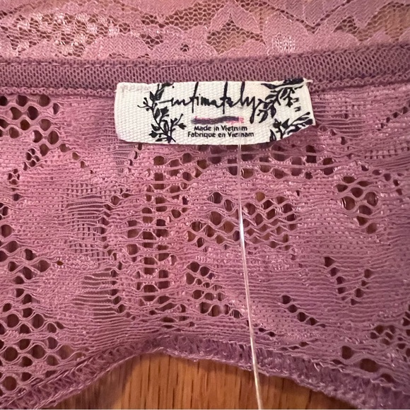 Free People Intimately Perfectly Fine Long Sleeve Lace Bodysuit Mauve Sz Medium‎ - Picture 6 of 16